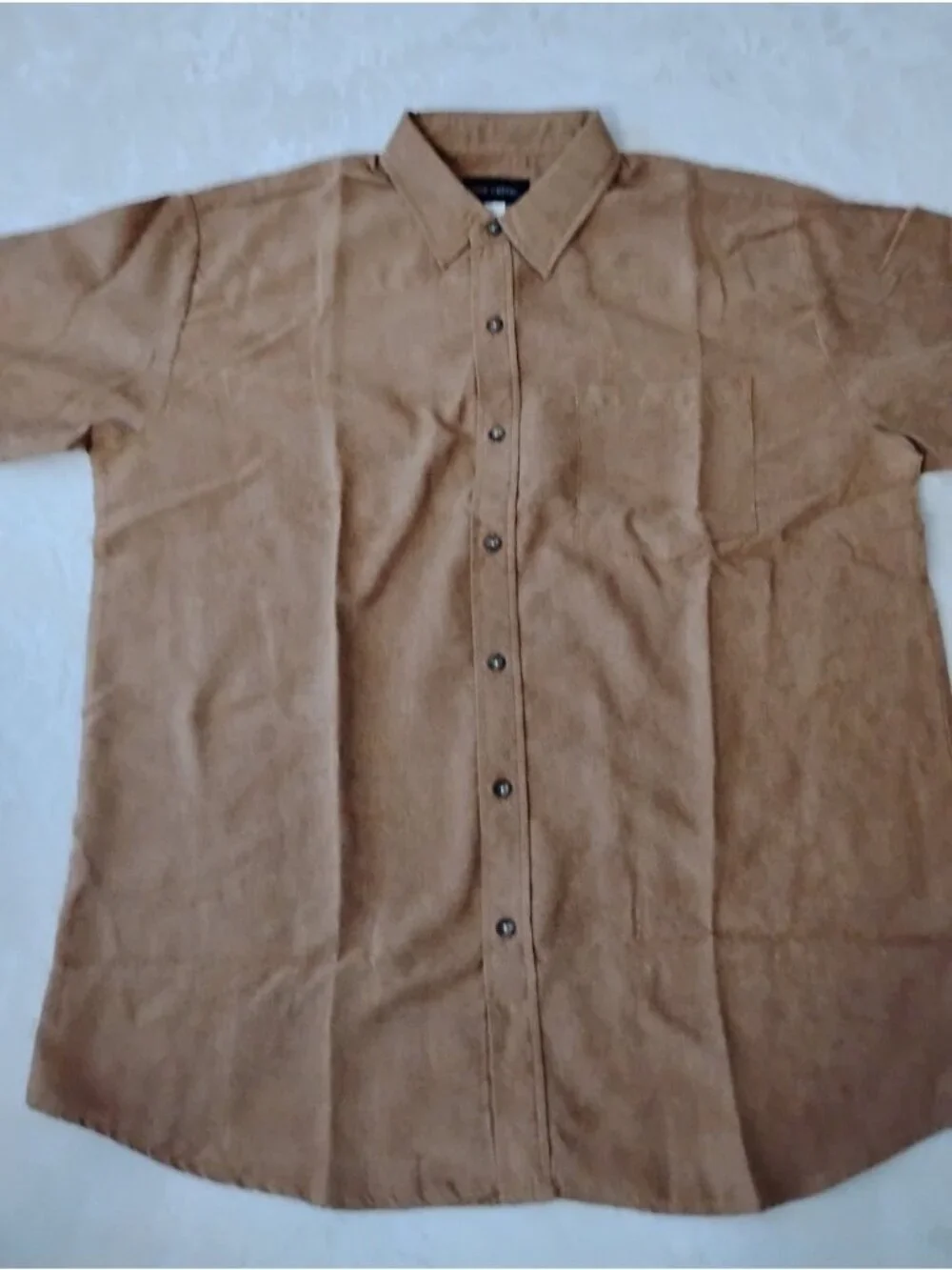 New Vintage Stone Creek Mens Button-Down Shirt Faux Suede Cowboy Size L Pocket